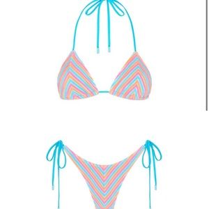 Triangl Vinca set in Sherbet striped